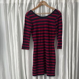 NWT Express Navy and Red Striped Dress